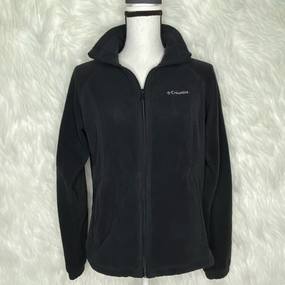Columbia Full Zip Black Fleece Jacket Size Medium - Picture 2 of 10